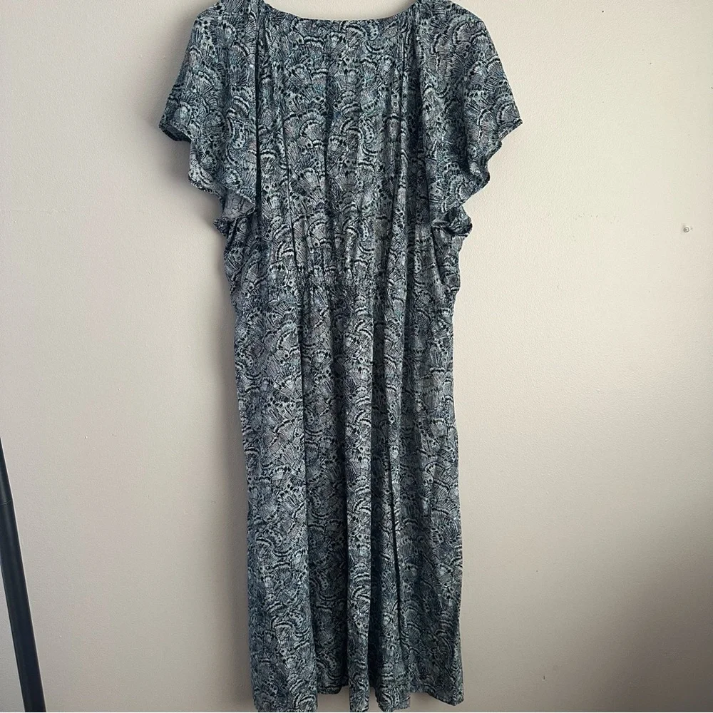 Women’s 2x midi dress flutter short sleeve 20-22 summer terra & sky 2xl 20w - Picture 4 of 10